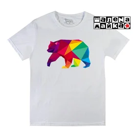 Прикольные футболки: Bear Geometria white